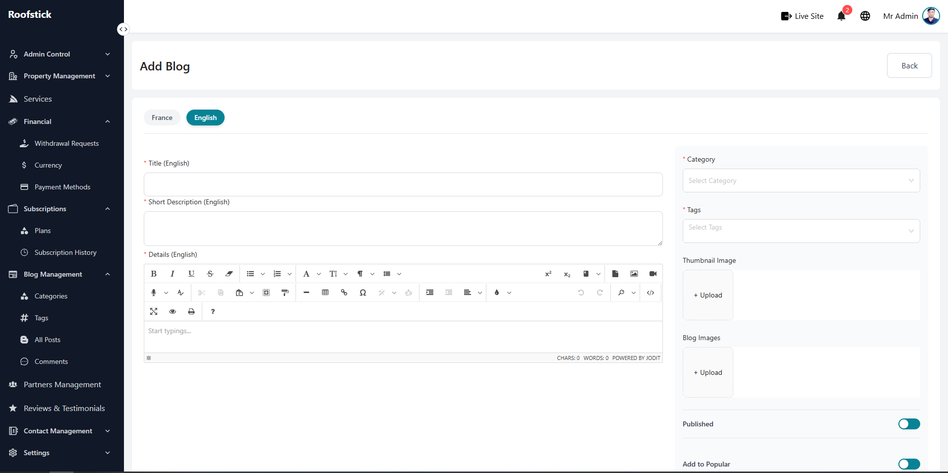 Add Blog
