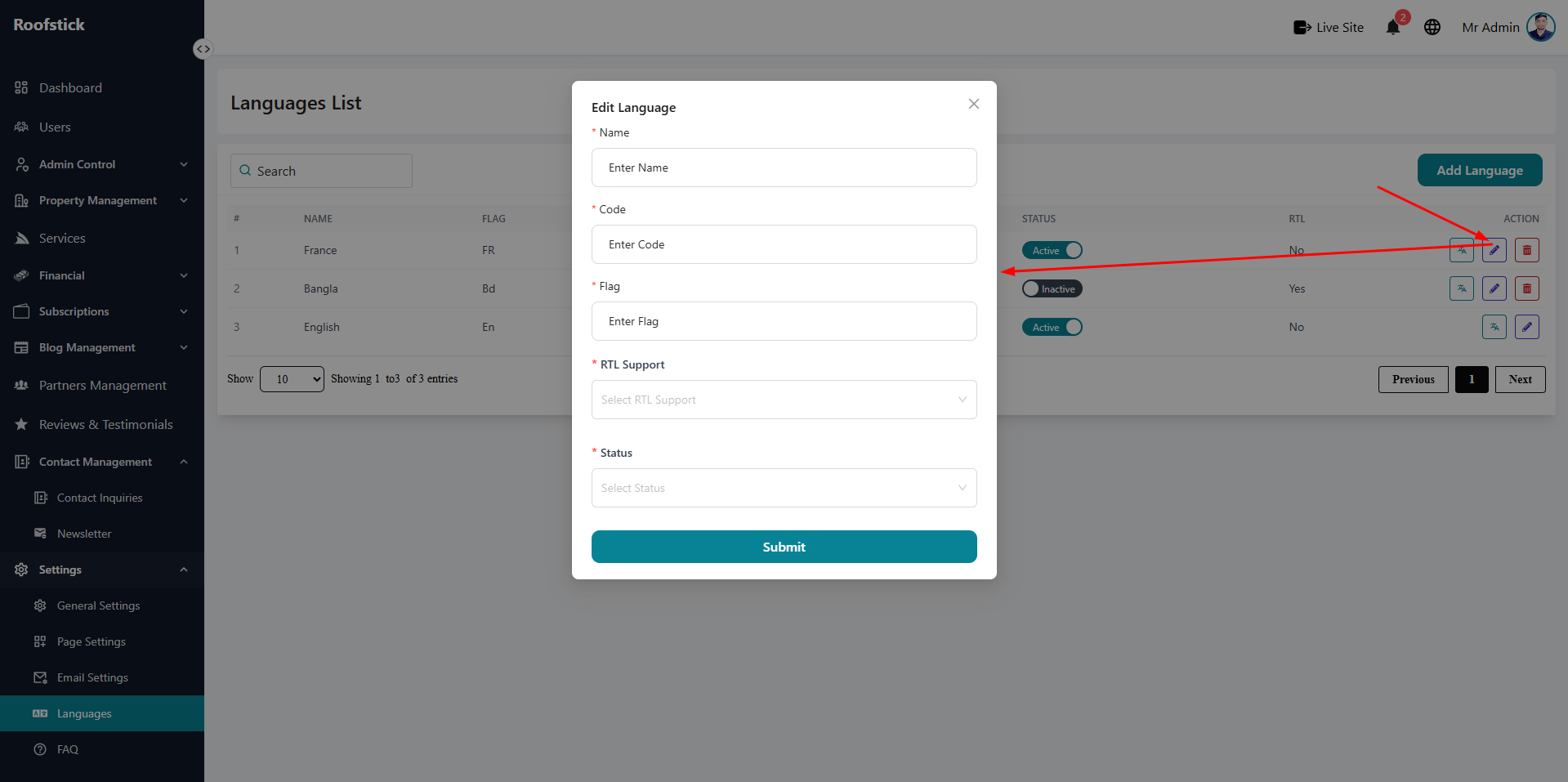 Edit Language