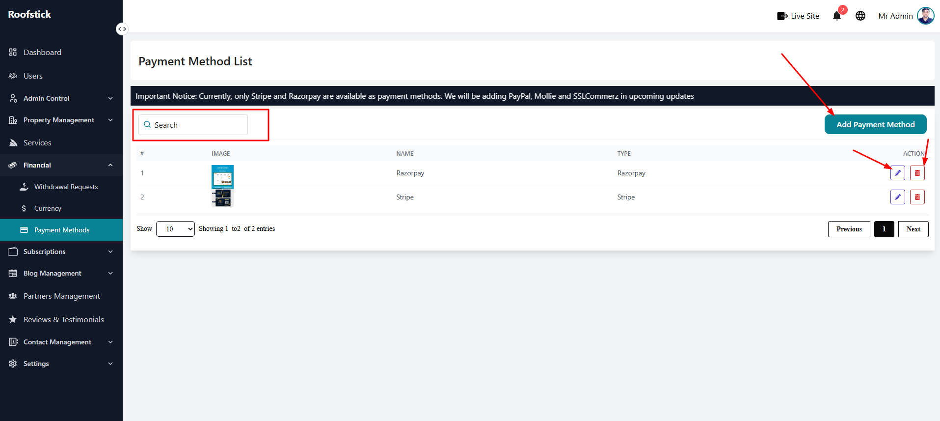 Payment Methods