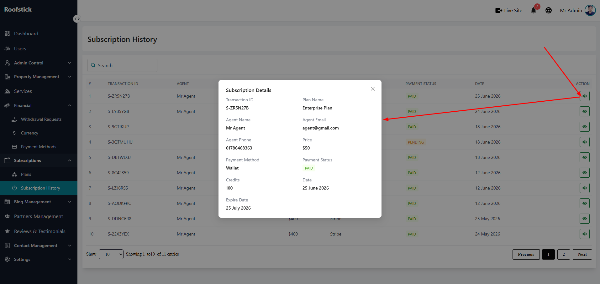 Subscription Details