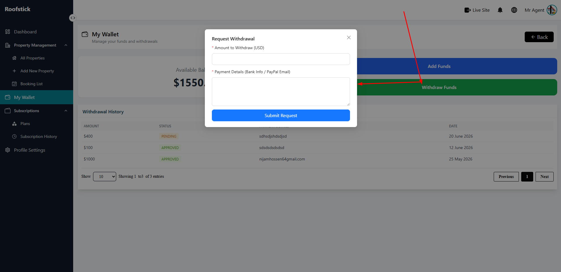 Withdraw Funds